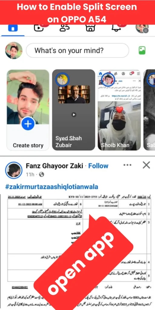 How to Enable Split Screen on OPPO A54